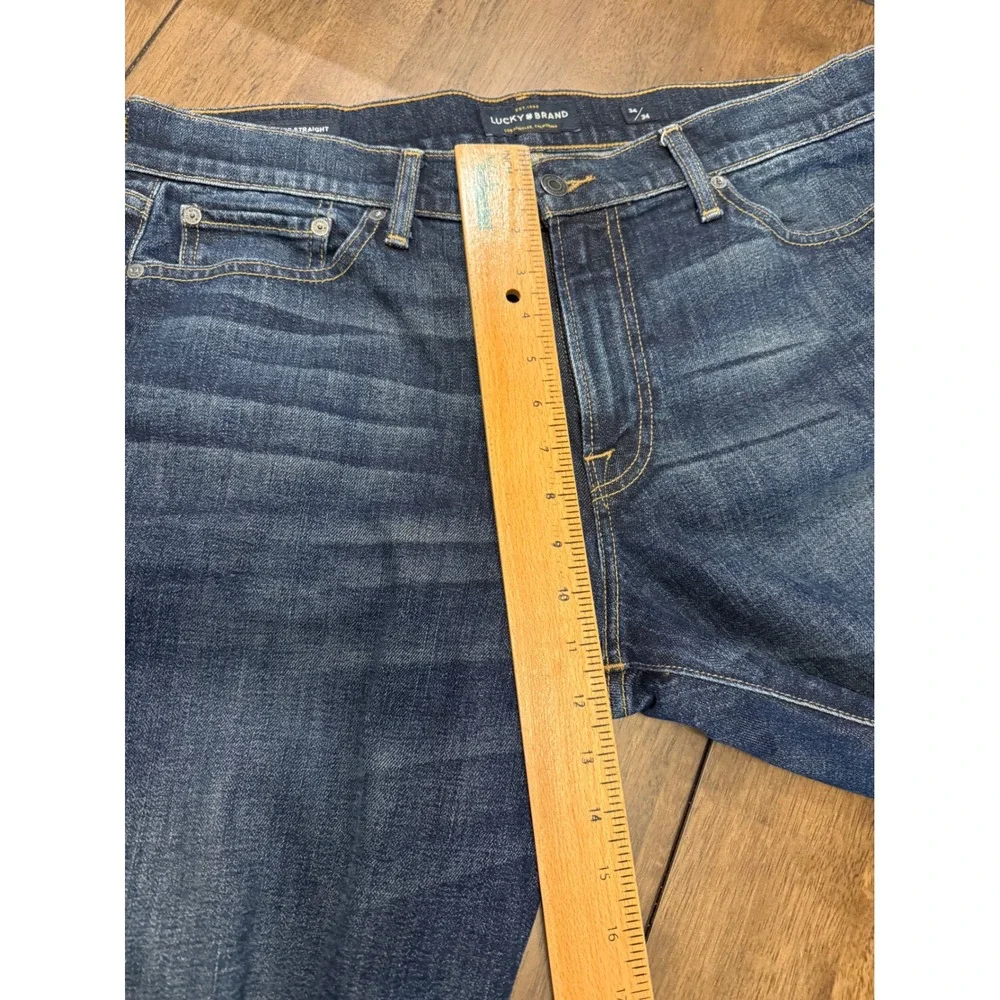 Lucky Brand 361 Vintage Straight Mens Jeans 34x34 Dark Wash Denim Blue Pants - Picture 4 of 6